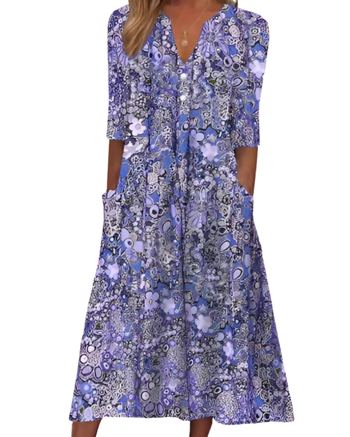 Andrea | Elegant Floral Shirt Dress