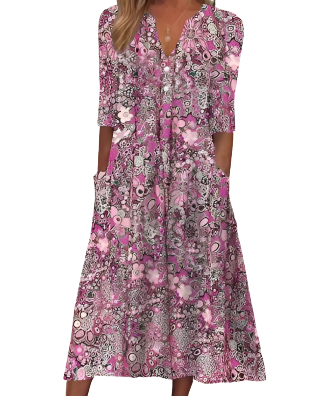 Andrea | Elegant Floral Shirt Dress