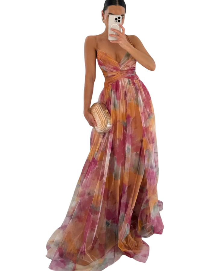 Giselle | Enchanting Maxi Dress with Floral Pattern