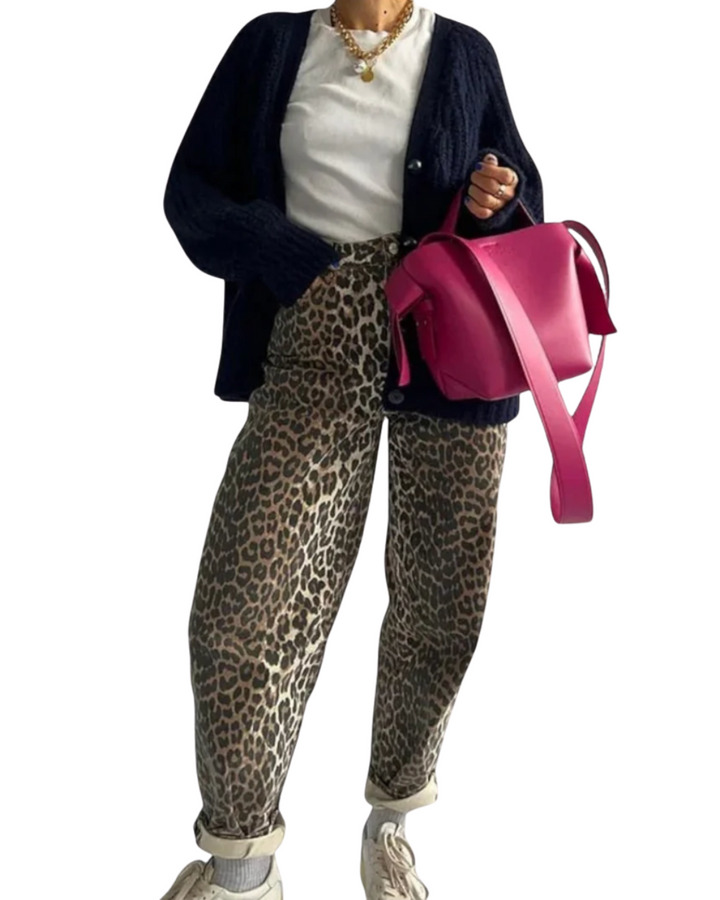 Chandra | Vintage Jeans with Leopard Print