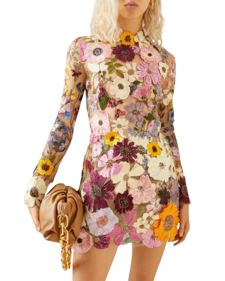 Dolores | Dress with 3D Floral Pattern