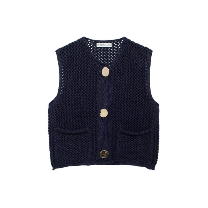 Angel | Knit Vest with Button Front