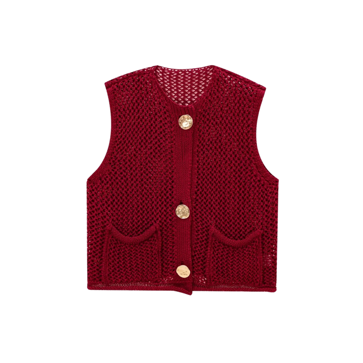 Angel | Knit Vest with Button Front