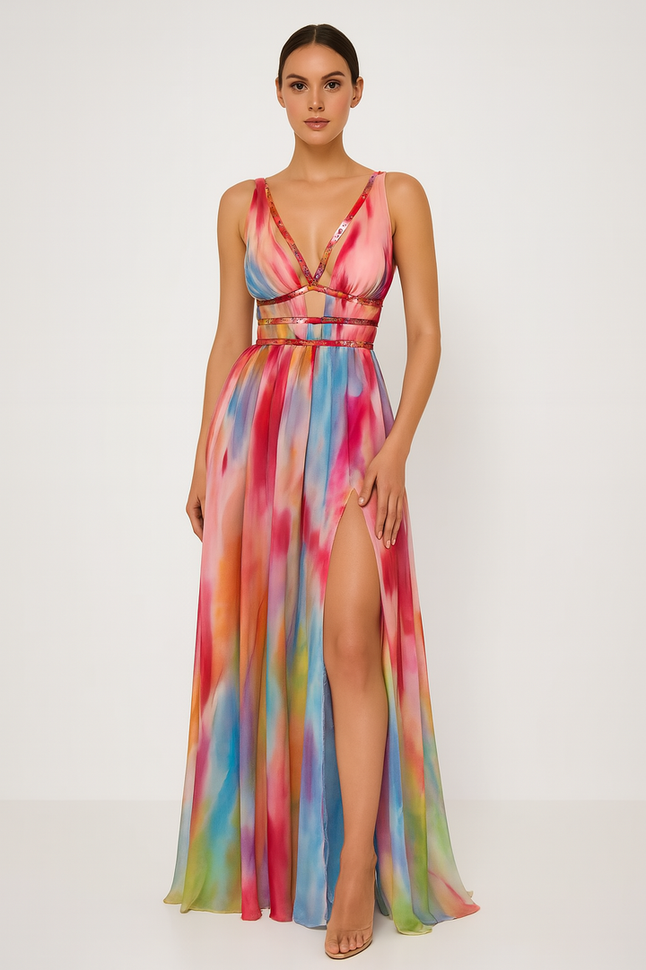 Freya | Maxi Dress with Painting Print