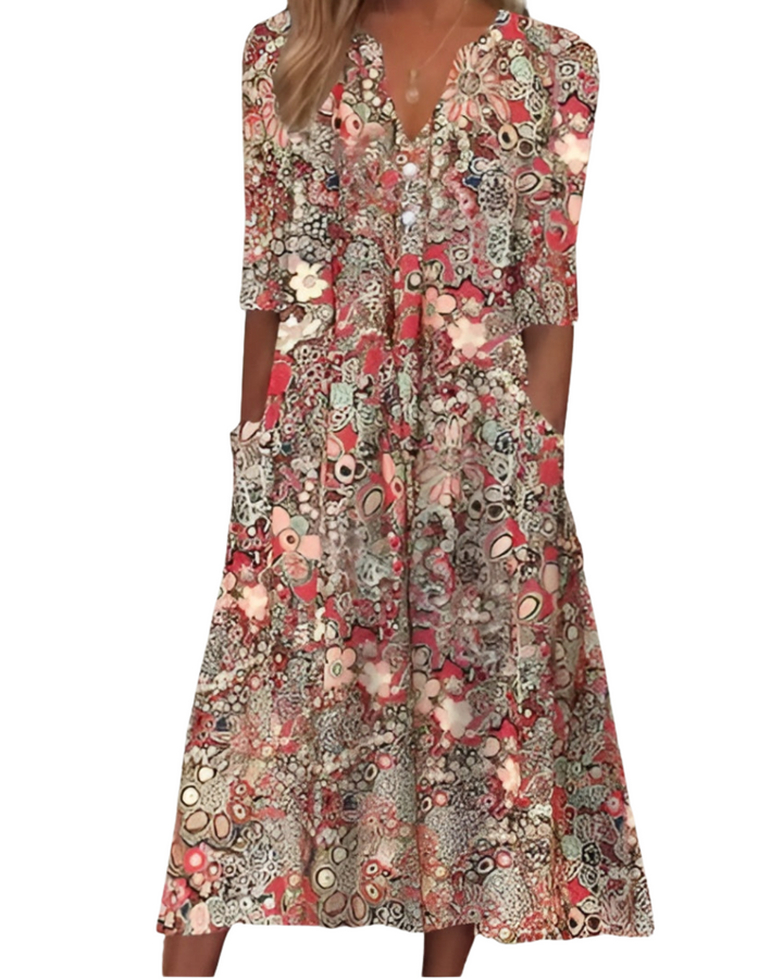 Andrea | Elegant Floral Shirt Dress