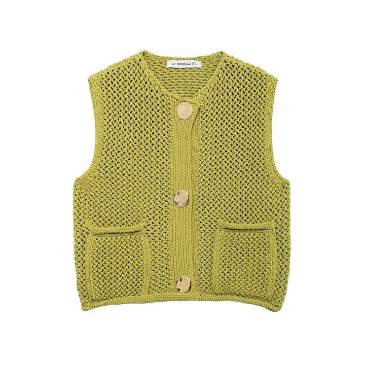 Angel | Knit Vest with Button Front