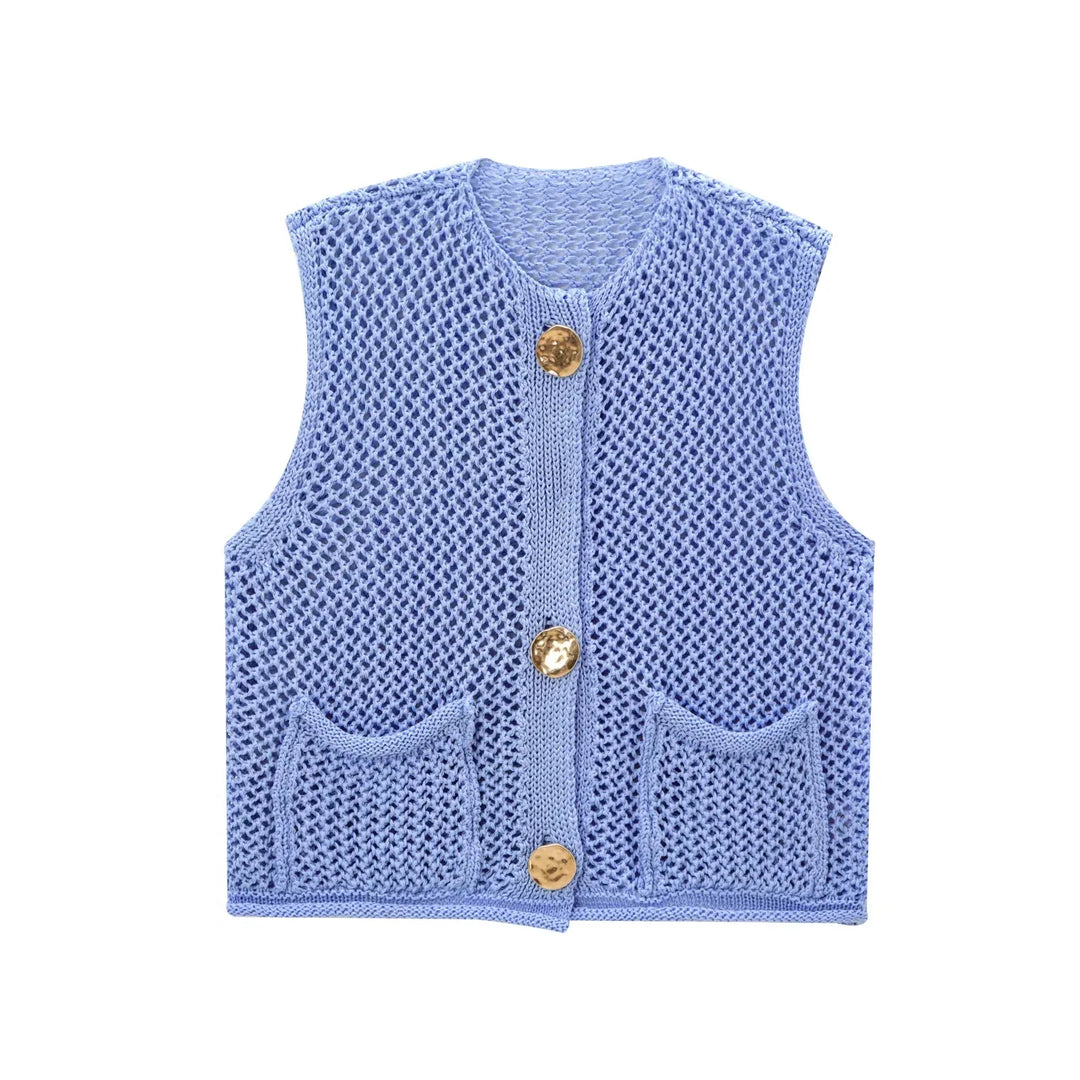 Angel | Knit Vest with Button Front