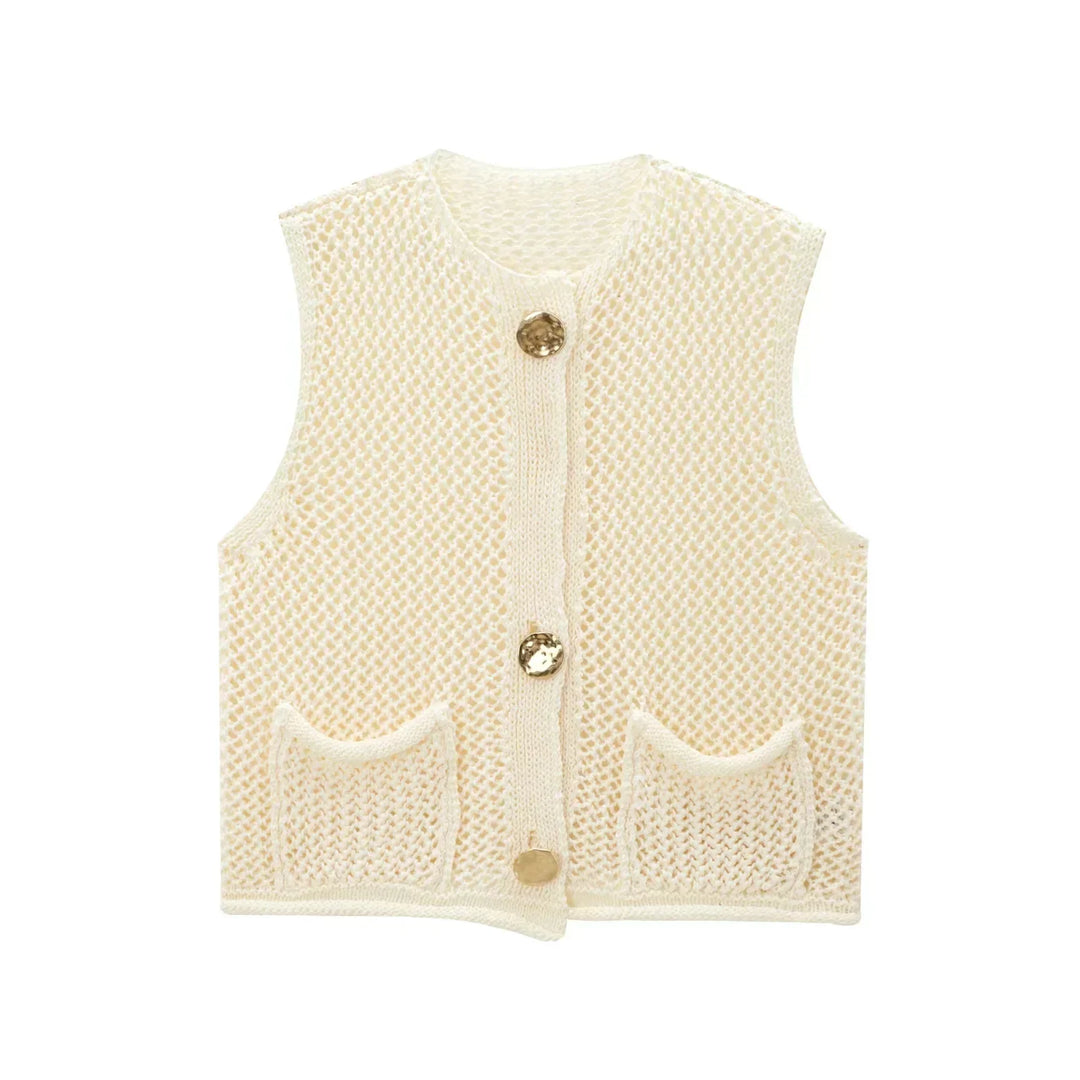 Angel | Knit Vest with Button Front
