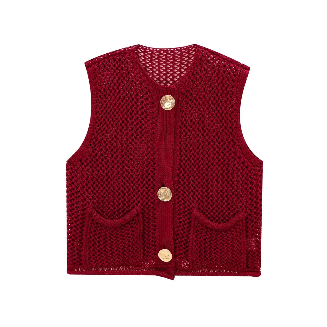 Angel | Knit Vest with Button Front