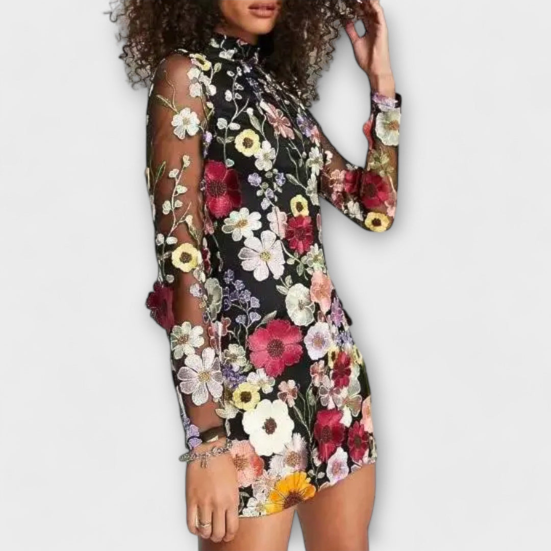 Dolores | Dress with 3D Floral Pattern