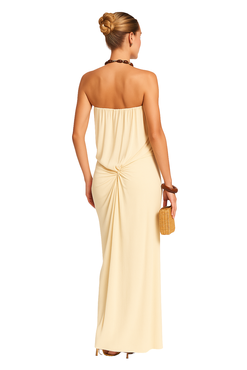 Isla | White Strapless Pleated Dress